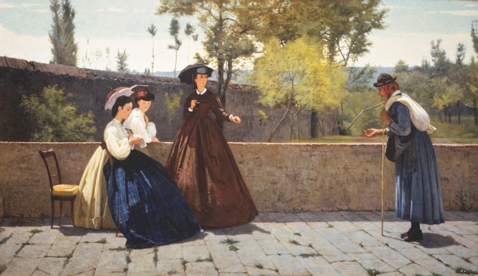 Macchiaioli: Silvestro Lega L’elemosina, 1864 Olio su tela, cm. 71,8x124 Collezione privata