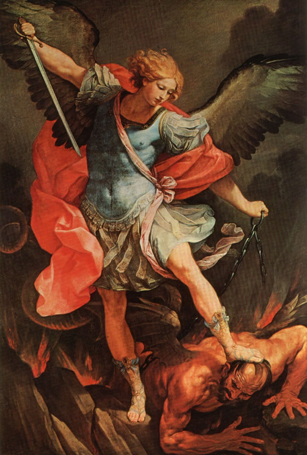 Guido Reni.l'arcangelo Michele combatte il drago, Roma Chiesa dei Cappuccini 1635