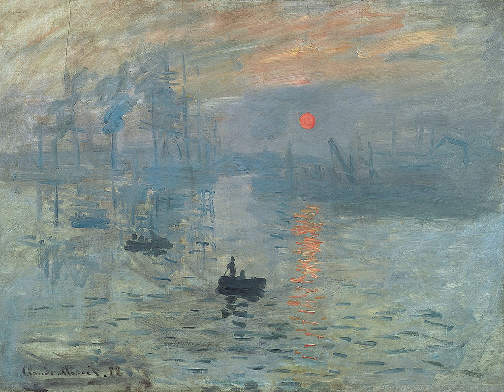 Claude Monet, Impressione, levar del sole (1872); olio su tela, 48×63 cm, Musée Marmottan Monet, Parigi