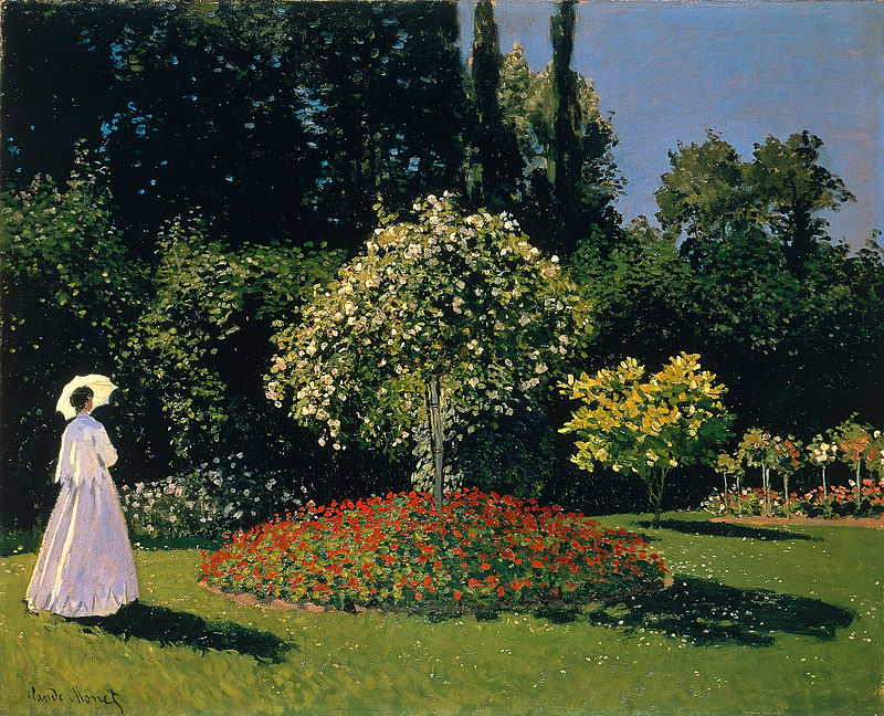 Claude Monet, Signora in giardino a Sainte-Adresse (1867); olio su tela, 82,3× 101,5 cm, museo dell'Ermitage, San Pietroburgo