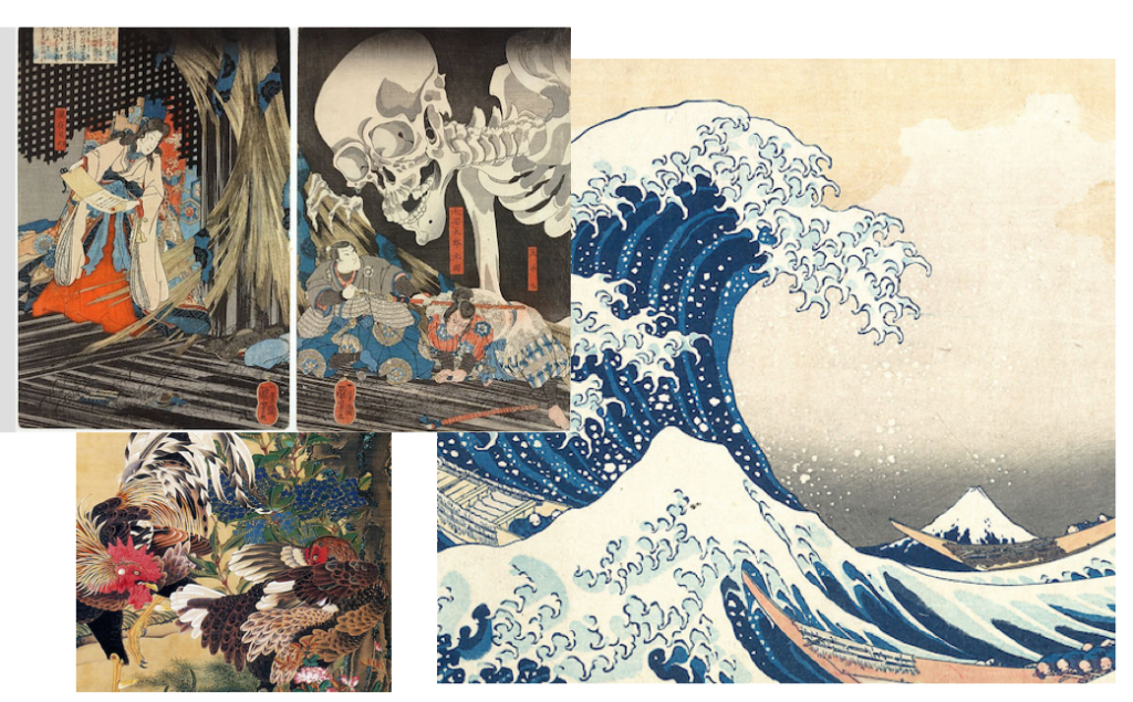 dipinti giapponesi famosi, tra natura e leggenda,