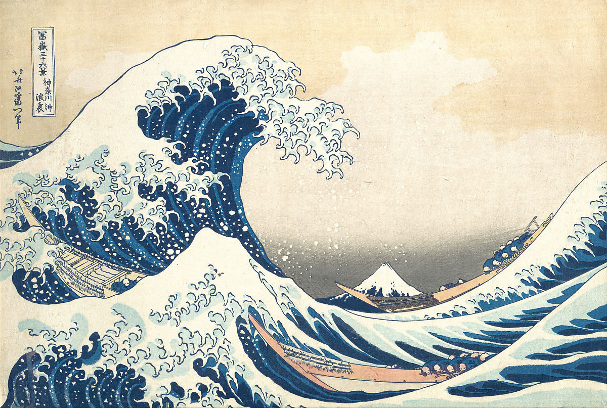 Katsushika Hokusai, Under the Wave off Kanagawa (Kanagawa oki nami ura), also known as The Great Wave, from the series Thirty-six Views of Mount Fuji (Fugaku sanjūrokkei) ca. 1830–32