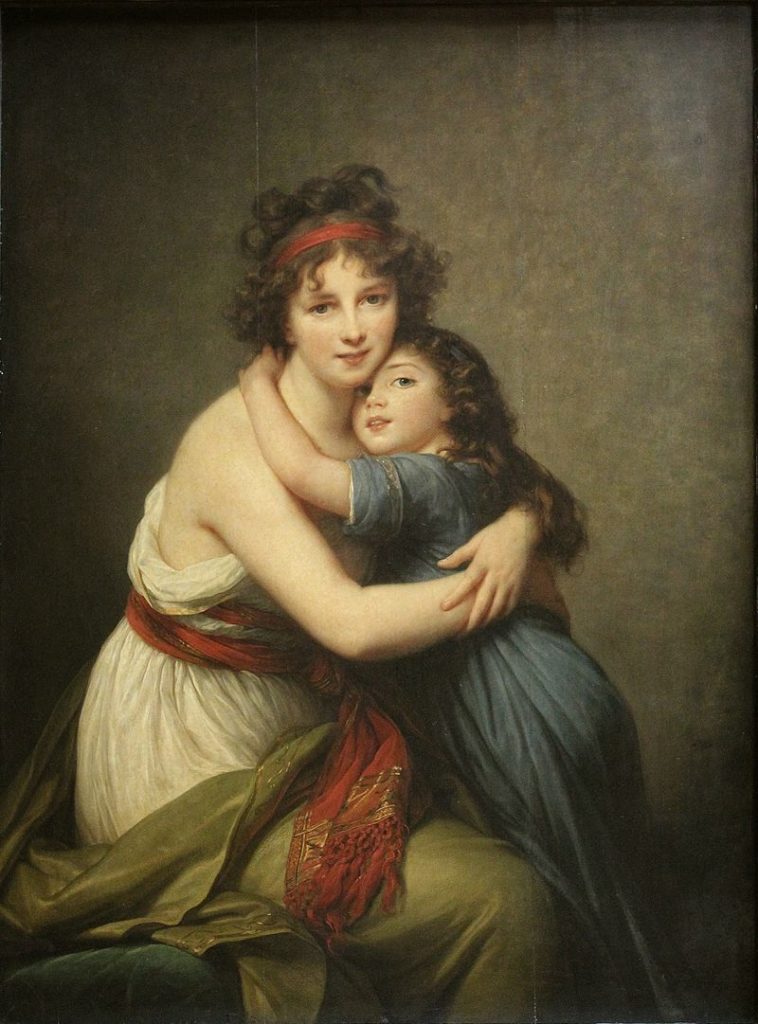 L'abbraccio nell'Arte: Elisabeth-Louise Vigée Le Brun - Ulteriori dettagli Autoritratto con la figlia (1789). Museo del Louvre, Parigi.