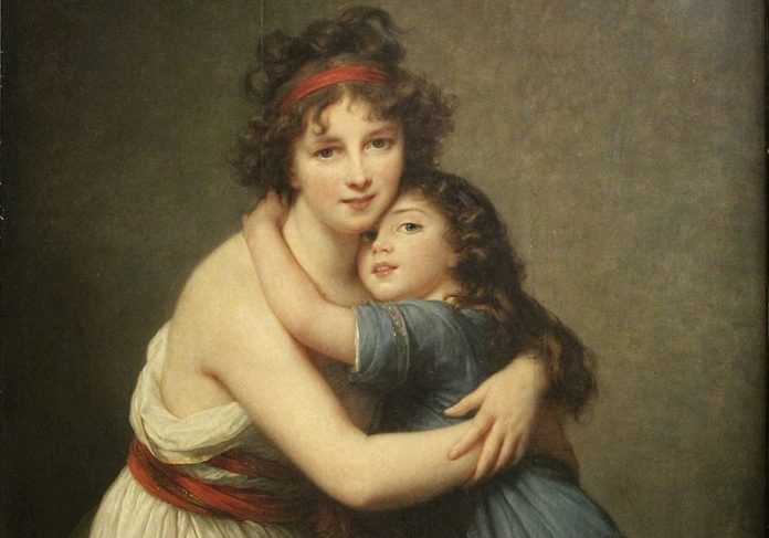 L'abbraccio nell'Arte: Elisabeth-Louise Vigée Le Brun - Ulteriori dettagli Autoritratto con la figlia (1789). Museo del Louvre, Parigi.