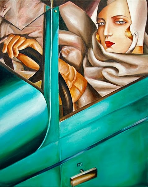 Tamara de Lempicka, Autoritratto nella Bugatti verde (1932)