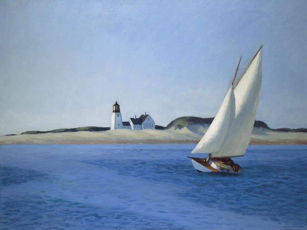 The Long Leg - Edward Hopper - 1935, olio su tela dimensioni 50 x 76 cm. Huntington Art Gallery, San Marino (California)