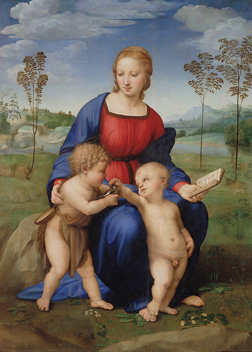 Raffaello, Madonna del Cardellino,  olio su tavola (107x77 cm) di Raffaello Sanzio, databile al 1506 circa e conservato nella Galleria degli Uffizi a Firenze.