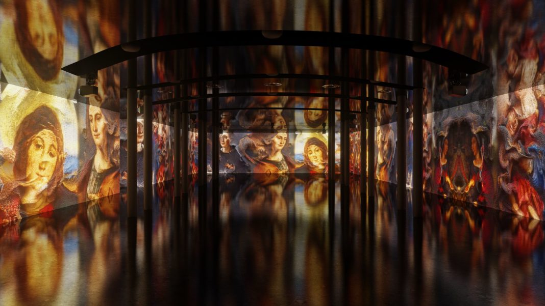 Refik Anadol, Renaissance Dreams, 2020 Immersive Room, MEET Digital Culture Center, Courtesy the Artist