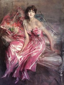Giovanni Boldini: La donna in rosa, cm. 162 x 113, Collezione Boldini, Pistoia.