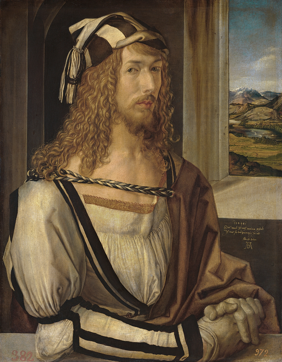 Albrecht Dürer, Autoritratto, 1498, olio su tavola, cm 52 x 41. Madrid, Museo del Prado