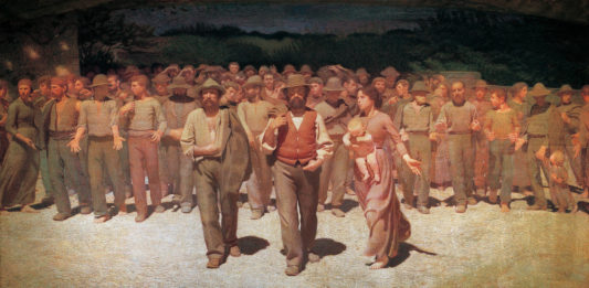 Giuseppe Pellizza da Volpedo, Il Quarto Stato, 1901, olio su tela, 293 X 545 cm. Milano, Museo del Novecento