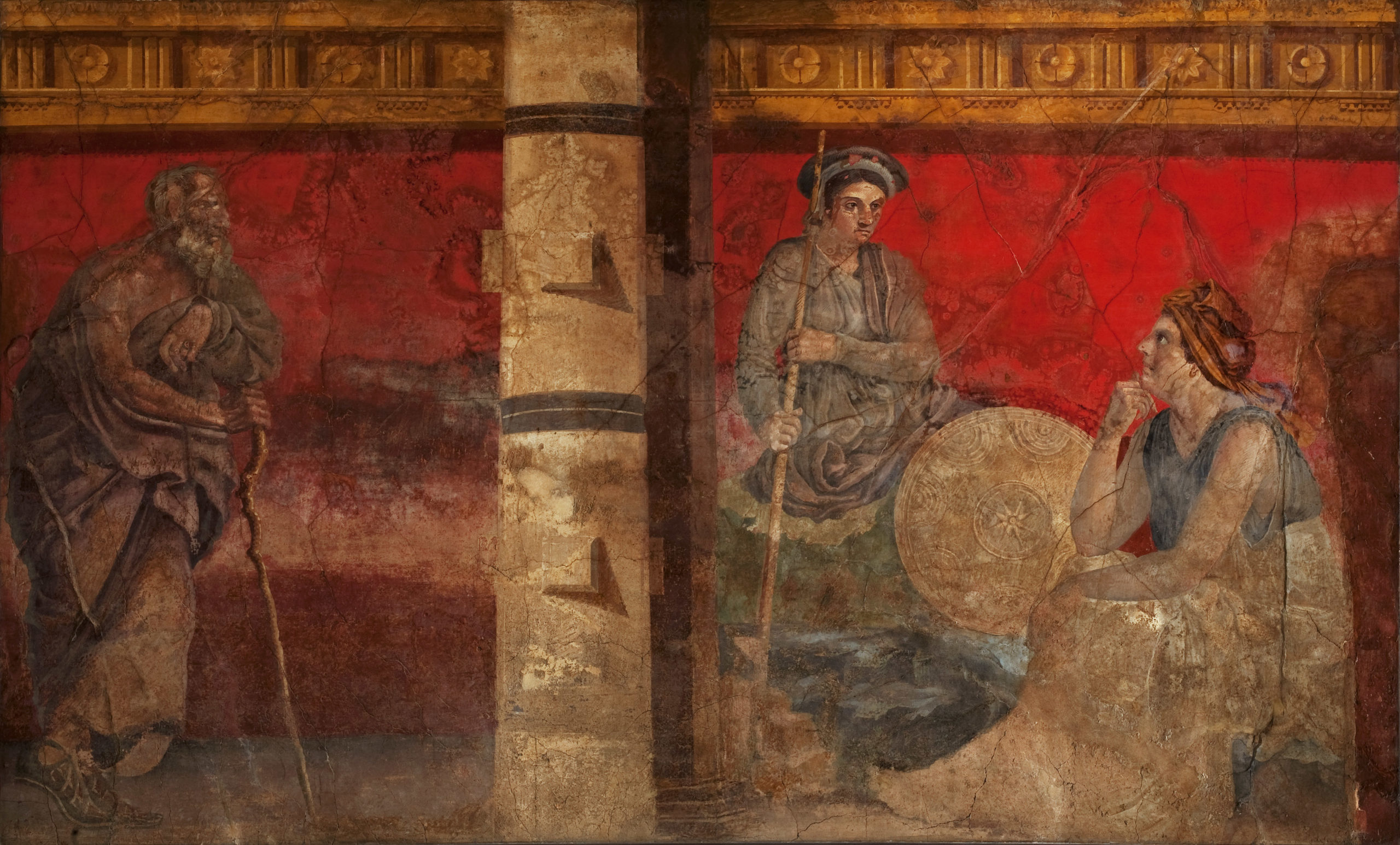 Filosofo con Macedonia e Persia Boscoreale, Villa di Fannio Sinistore, oecus (H), parete ovest affresco, cm 240 x 345 MANN, Inv. s.n. inv. 906 1 secolo a.C. - II stile