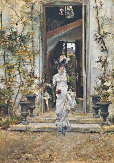 Giovanni Boldini: Berthe che esce per una passeggiata, 1874, olio su tavola, 56x40 cm