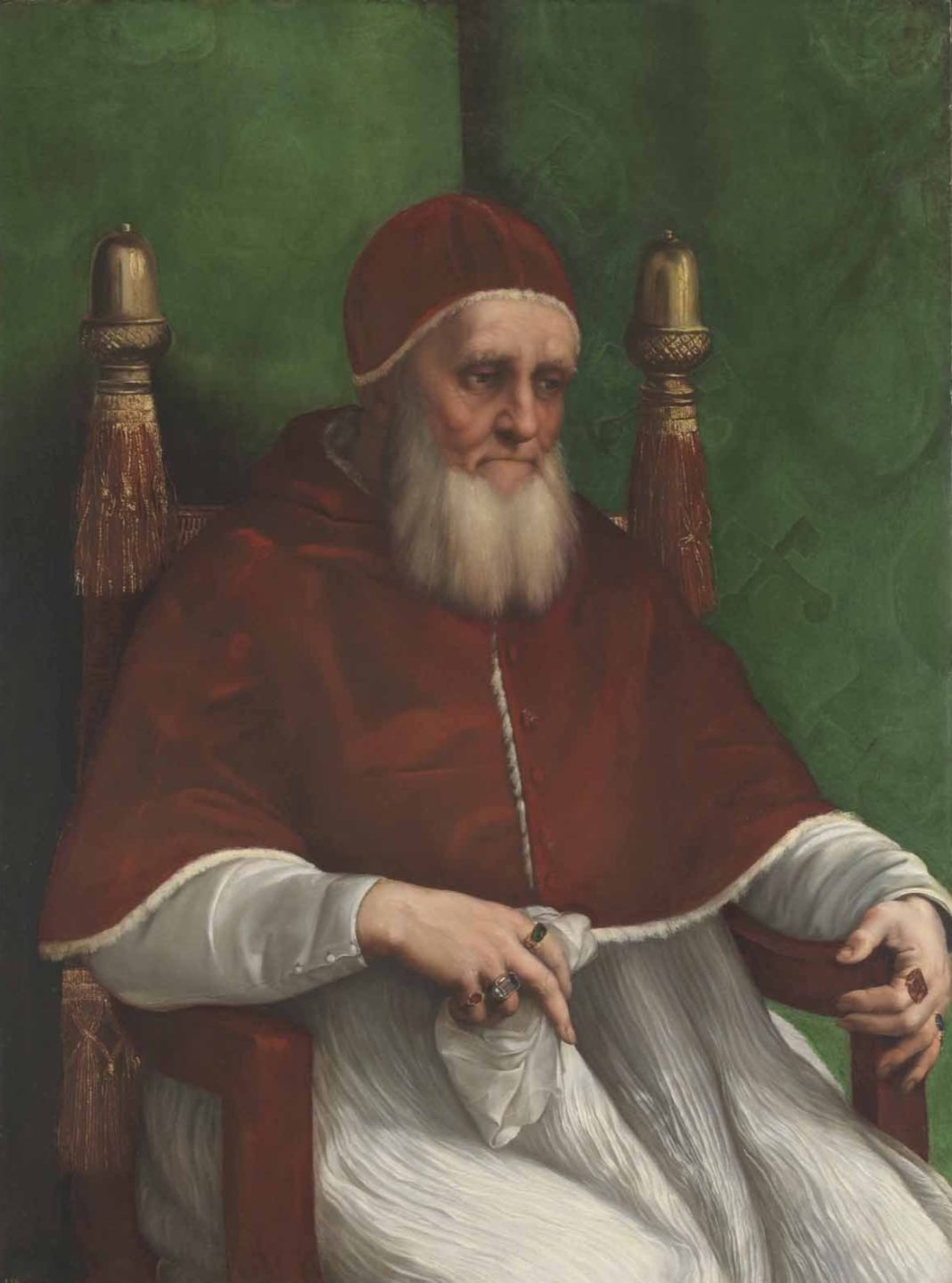 Raffaello Sanzio (Urbino, 1483 – Roma, 1520) Ritratto di papa Giulio II 1511-1512 Tavola, cm 108x80,7 Londra, National Gallery