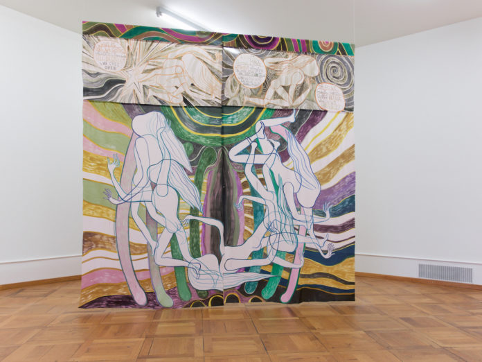 Miniartextil - Fiber Art - Emma Talbot _ Where are we going (punto di domanda), 2021, 265x274 cm_photo Lia Wagner