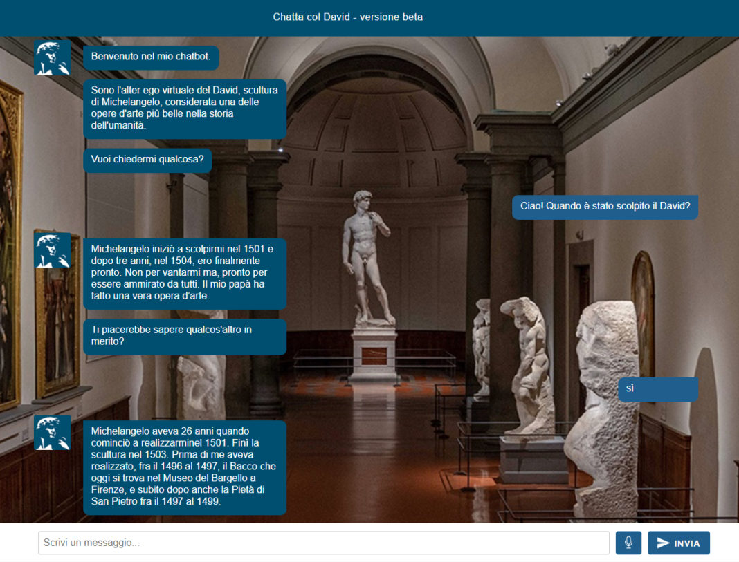 Chattare con il David di Michelangelo? Il chatbot sul sito della Galleria dell'Accademia di Firenze
