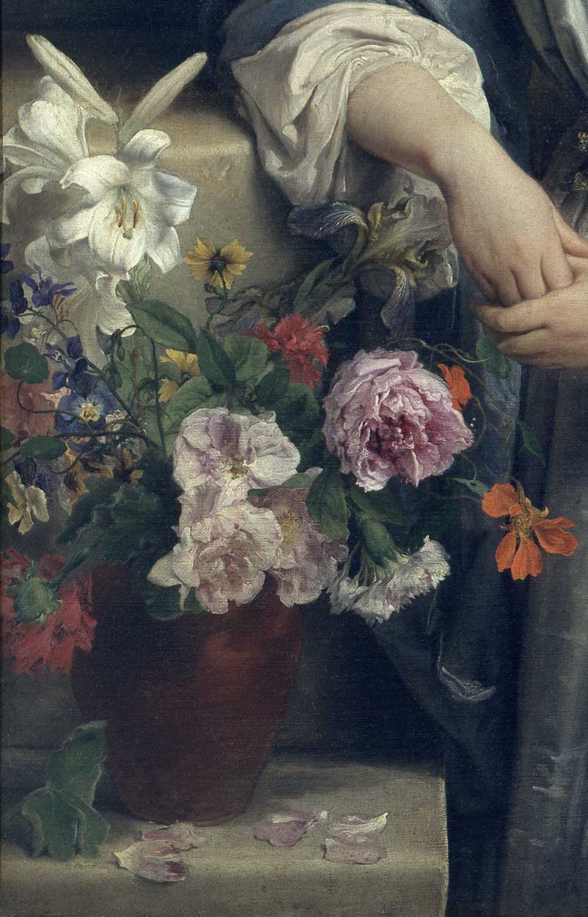 Hayez, Malinconia, dettaglio del vaso di fiori, ©Pinacoteca di Brera, Milano