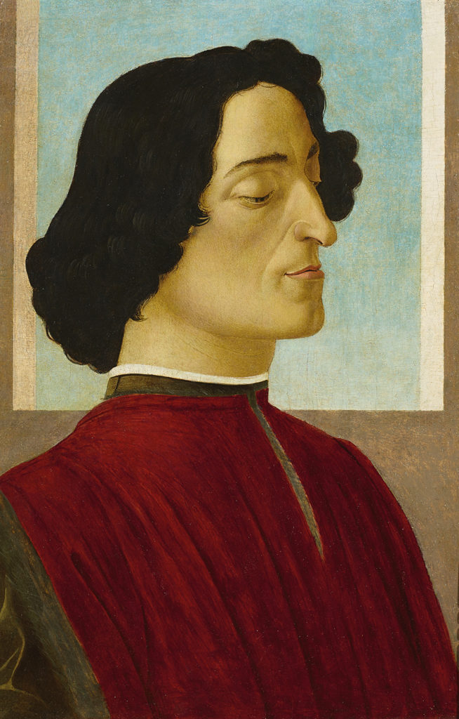 Sandro Botticelli (Firenze, 1445-1510) Ritratto di Giuliano de’ Medici 1478-1480 tempera su tavola cm 59,5 x 39,3 Bergamo, Accademia Carrara