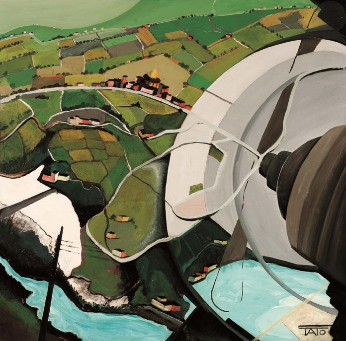 AEROPITTURA FUTURISTA L’avanguardia italiana tra Biennali e Quadriennali - Tato (Guglielmo Sansoni), Paesaggio Aereo, 1932, olio su tavola, 110,5x112,5 cm