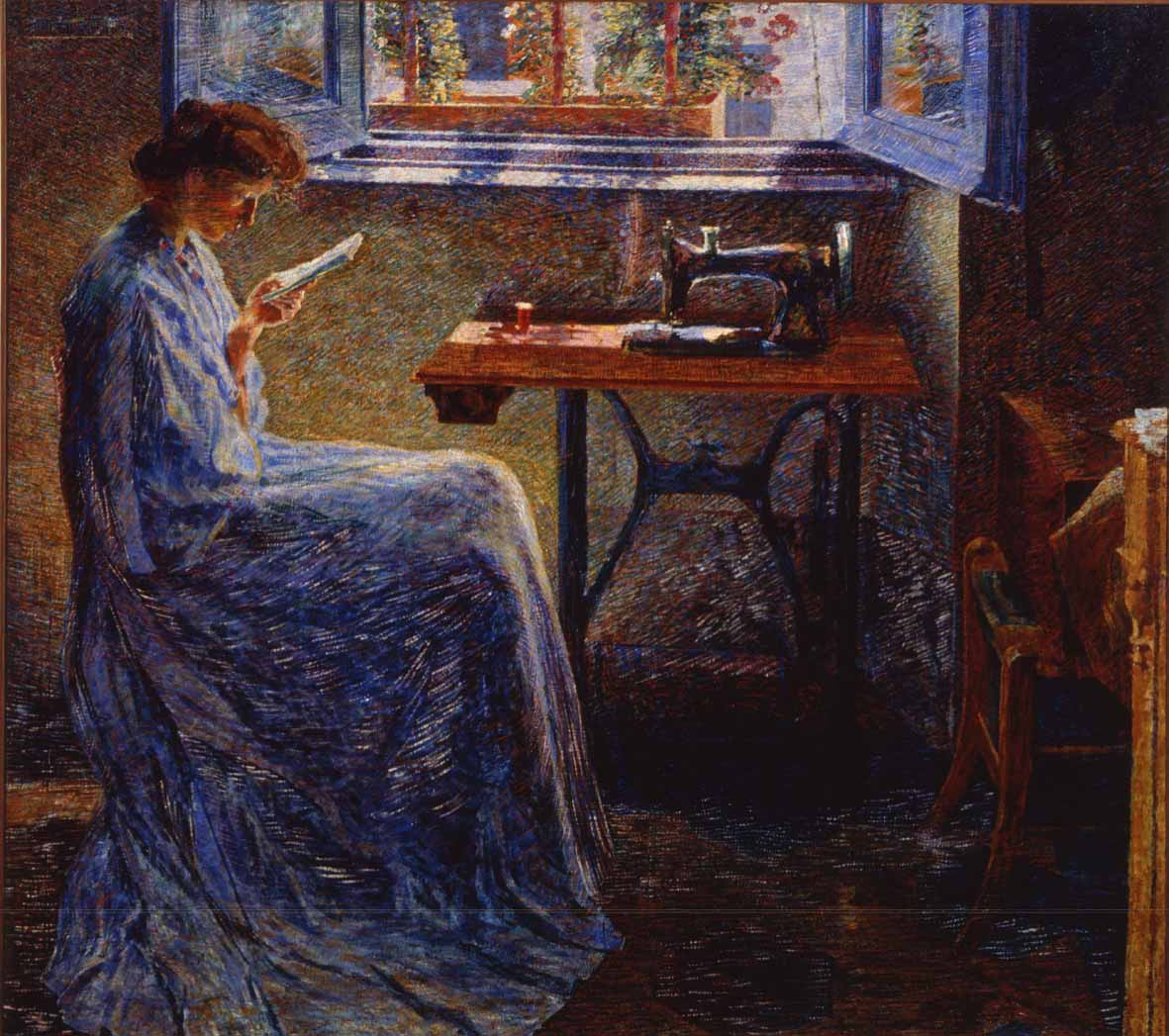 Umberto Boccioni, Il romanzo di una cucitrice, 1908, olio su tela.