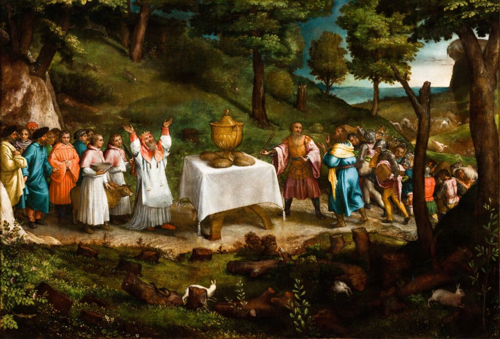 Lorenzo Lotto 1544 Il sacrificio di Melchisedech Olio su tela, 172 x 248 cm Museo Pontificio Santa Casa, Loreto © Delegazione Pontificia Santuario della Santa Casa di Loreto e Distori Heritage, UNIVPM