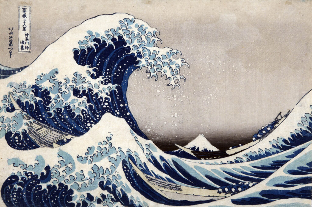 Katsushika Hokusai La [Grande] Onda presso la costa di Kanagawa dalla serie Trentasei vedute del monte Fuji 1830-1832 Silografia policroma ©Courtesy of Museo d’Arte Orientale E. Chiossone