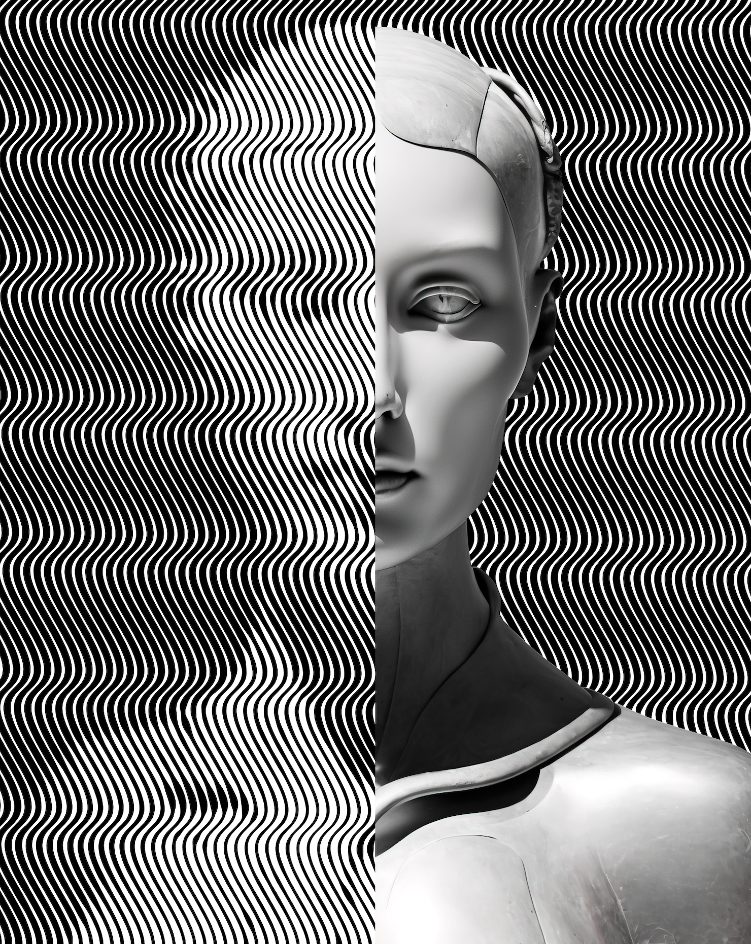 L’opera d’arte nell’epoca dell’Intelligenza ArtificialeAndrea Crespi, Ex Human, 2023, IA (Text to Image), digital reworking, stampa fine art su alluminio e plexiglass, 100 x 80 cm.