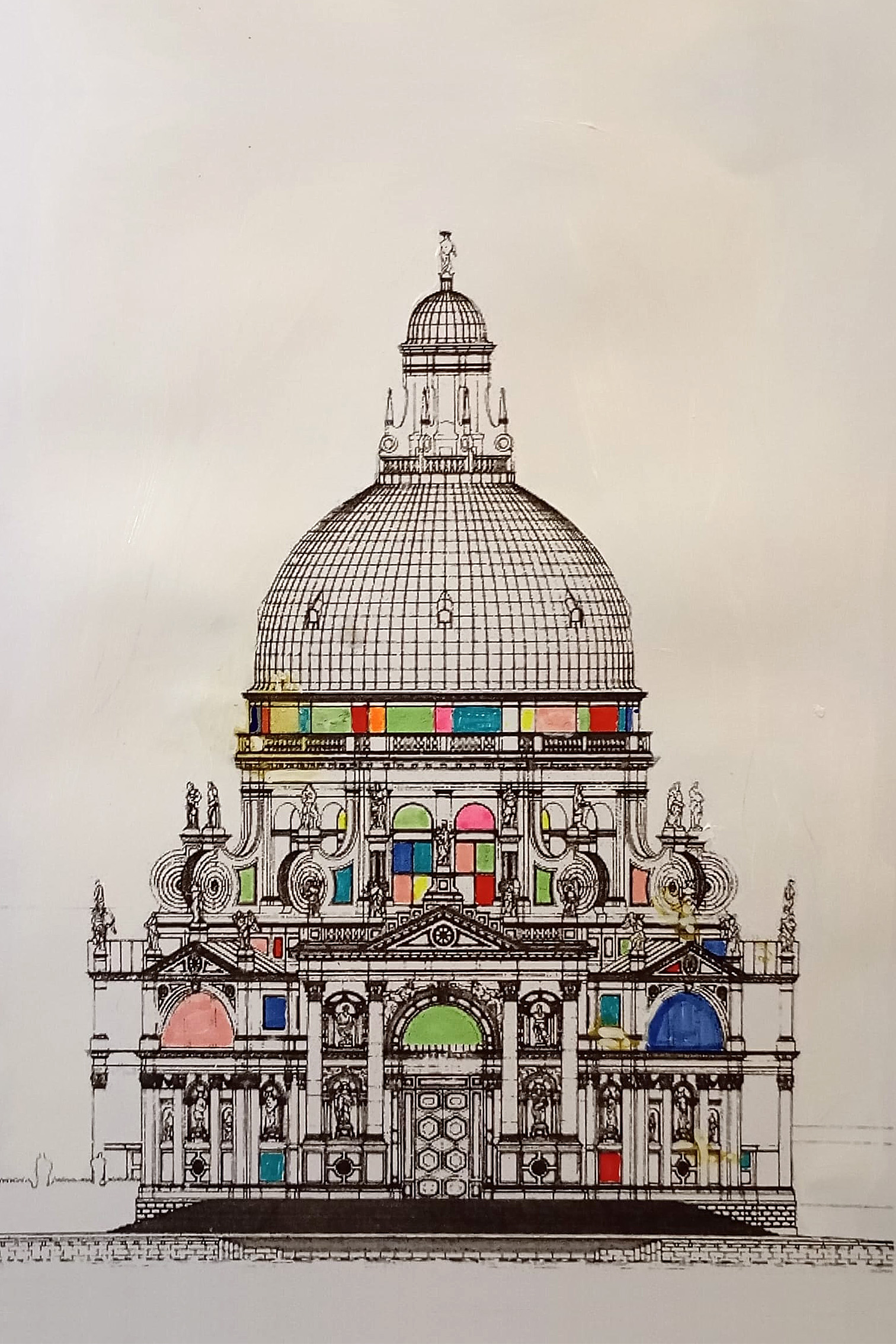  B.ZARRO - Chiesa della SaluteB.ZARRO. 2025 Tecnica mista su Carta cotone. cm. 40x30