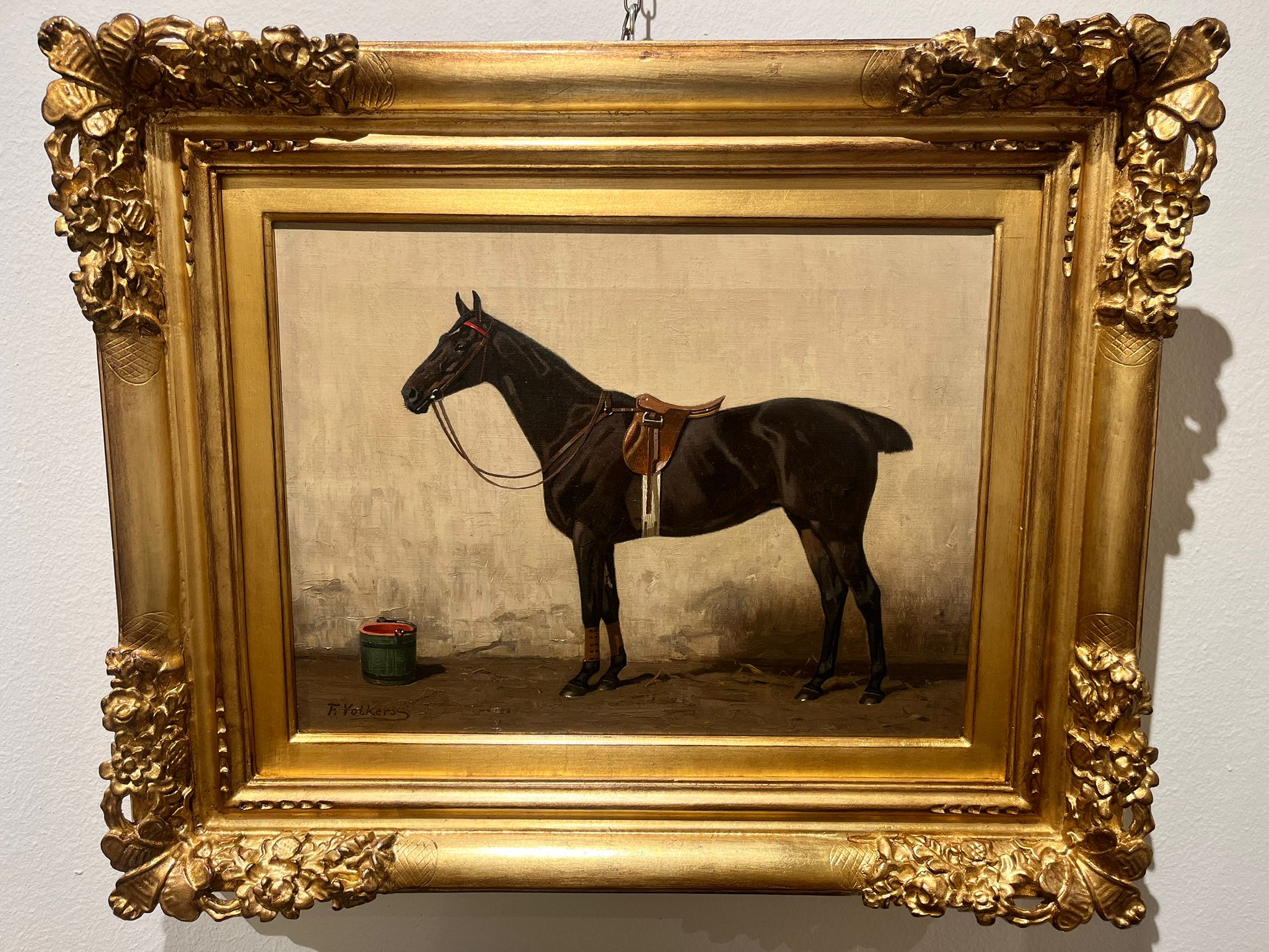 Fritz Volkers, “Bay Hunter”, seconda metà XIX sec., olio su tela, 33 x 45 cm - Courtesy R.V. Art Gallery