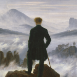 Il Viandante sul mare di nebbia di Caspar David Friedrich