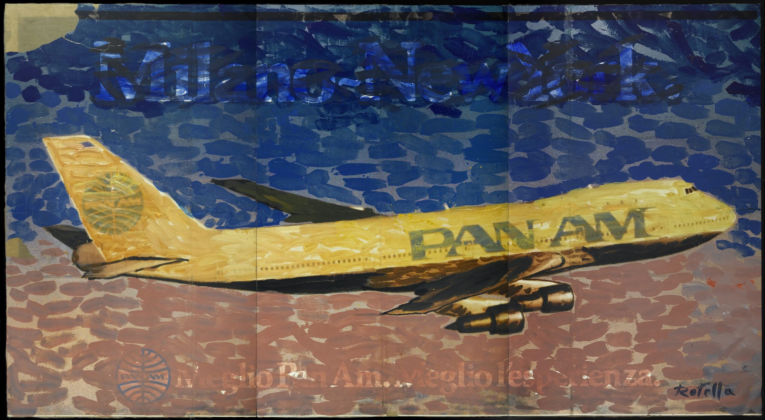 Pan Am, 1986 sovrapittura su tela
300 x 500 cm
Collezione privata, Milano
