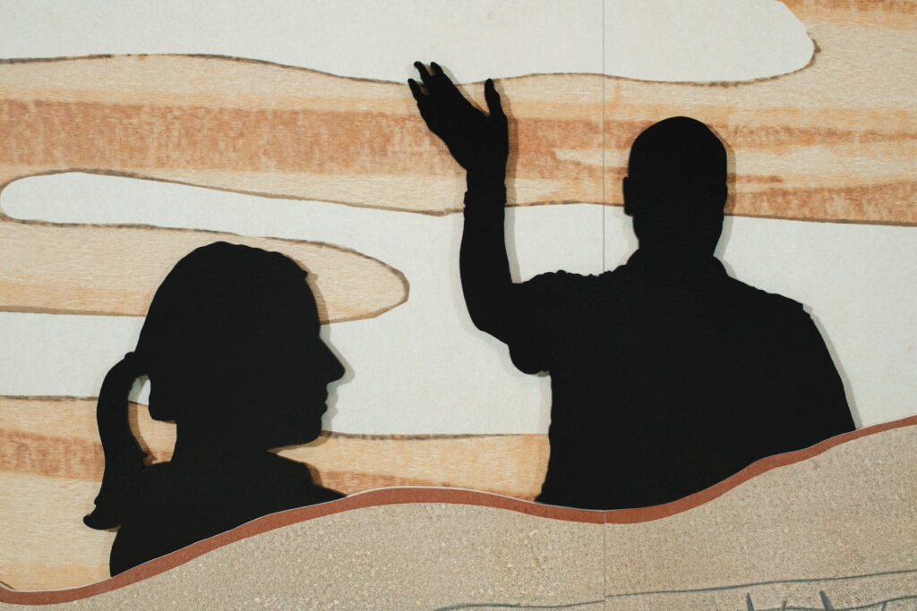 Marinella Senatore, Materia Comune, 2026
collage grès porcellanato montato su struttura in acciaio verniciato 360 x 180 x 20 cm
Photo: Mazen Jannou
